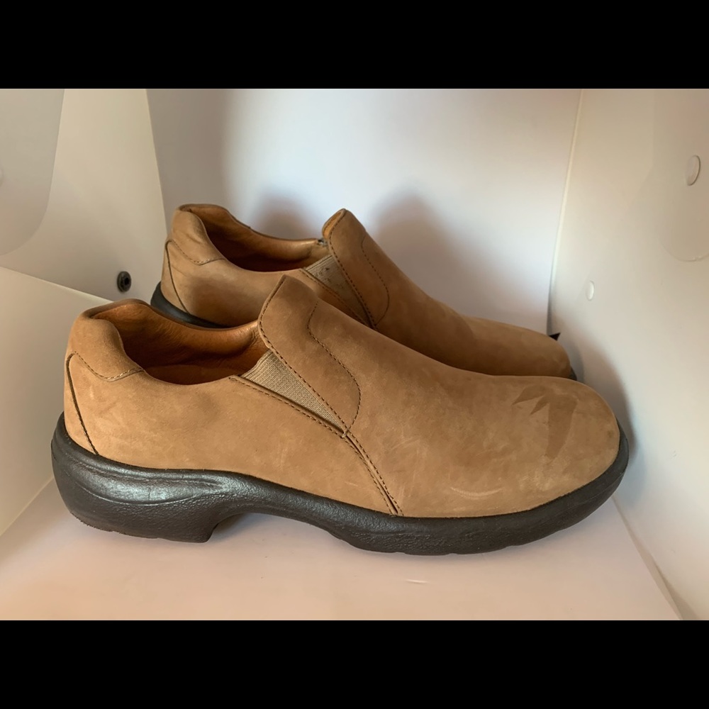 Tan slip ons shoes womens size 9